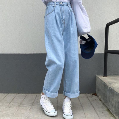 Pantalones Rectos Sueltos Retro Casual para Mujer