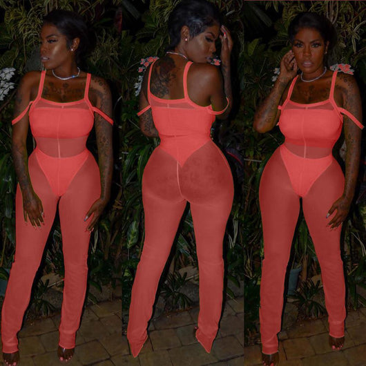 Jumpsuit Transparente Elegante para Mujer - Diseño Europeo y Americano - Image 7