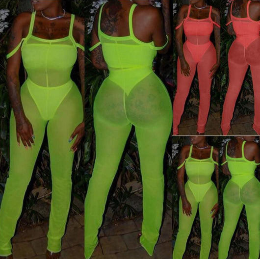 Jumpsuit Transparente Elegante para Mujer - Diseño Europeo y Americano - Image 9