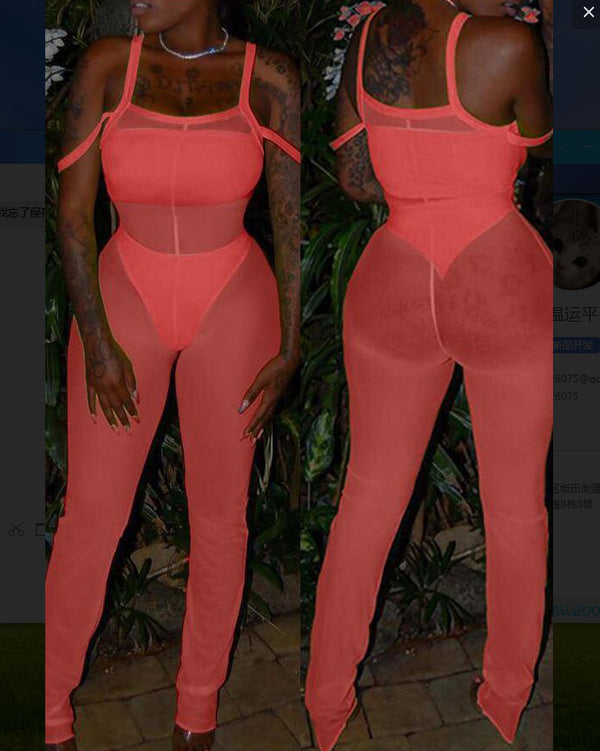 Jumpsuit Transparente Elegante para Mujer - Diseño Europeo y Americano