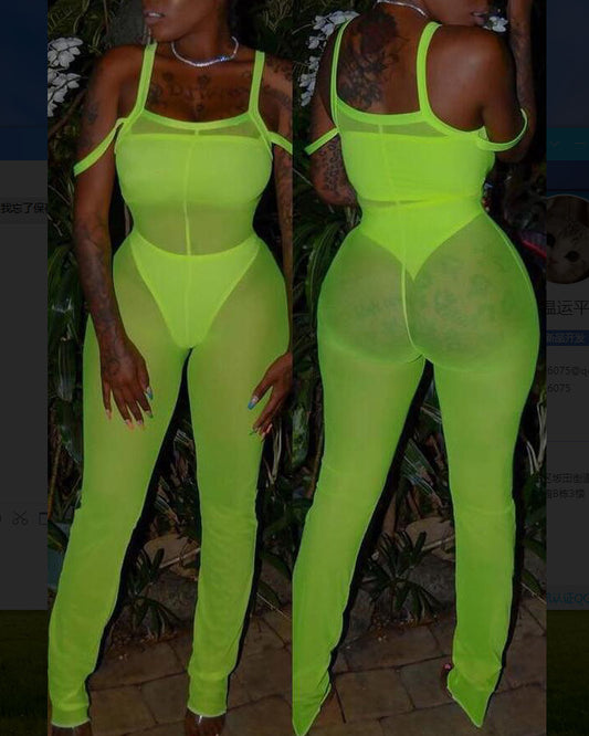 Jumpsuit Transparente Elegante para Mujer - Diseño Europeo y Americano - Image 2
