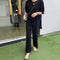 Conjunto de Punto: Blusa Midi y Pantalón Ancho