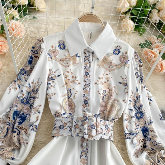 Blusa Retro con Cuello Clásico y Mangas Abullonadas Slim - Image 9