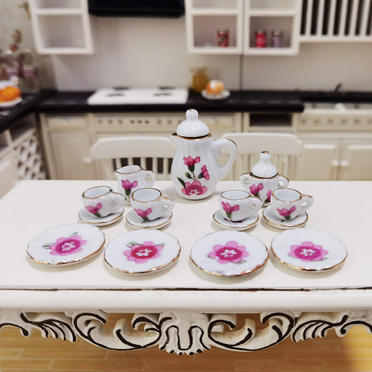 Juego de Té con Maceta Cerámica Floral - Image 10
