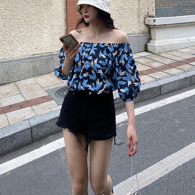 Vestido de Verano para Mujer con Cuello Asimétrico y Mangas Abullonadas - Image 8