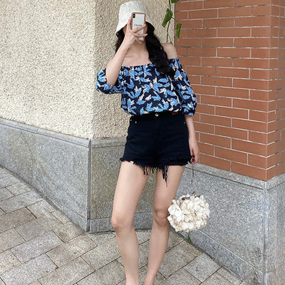 Vestido de Verano para Mujer con Cuello Asimétrico y Mangas Abullonadas - Image 4
