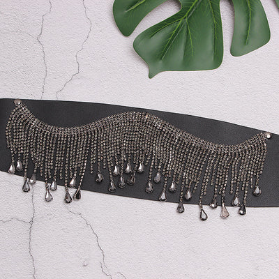Cinturón Ancho Elegante con Flecos y Cristales Brillantes para Mujer - Image 6