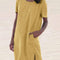 Vestido Camiseta de Algodón y Lino Multicolor