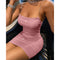 Shiny Silk Tube Top and Strap Sexy Bodycon Slip Dress