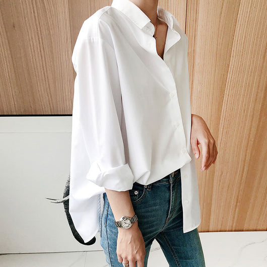 Camisa Blanca de Algodón Manga Larga para Primavera y Otoño - Image 7
