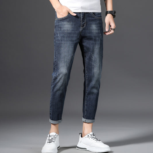 Jeans Cortos Slim Fit Estilo Coreano para Hombre