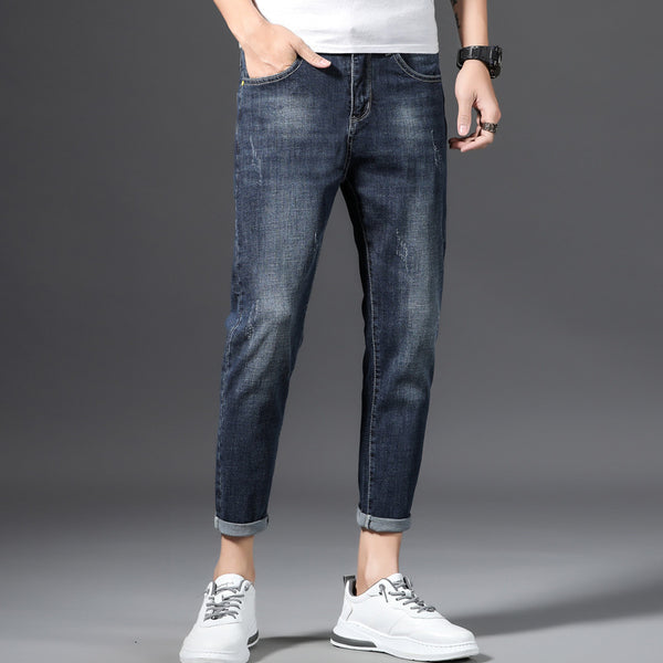Jeans Cortos Slim Fit Estilo Coreano para Hombre