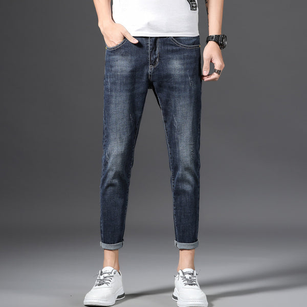 Jeans Cortos Slim Fit Estilo Coreano para Hombre