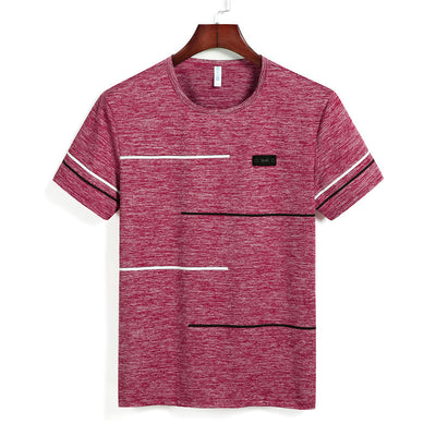 Playera Rayas Cuello Redondo Manga Corta para Hombre - Image 10