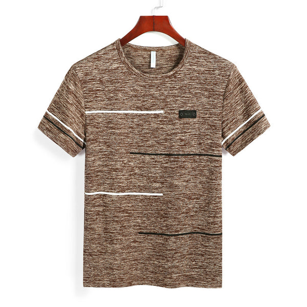 Playera Rayas Cuello Redondo Manga Corta para Hombre