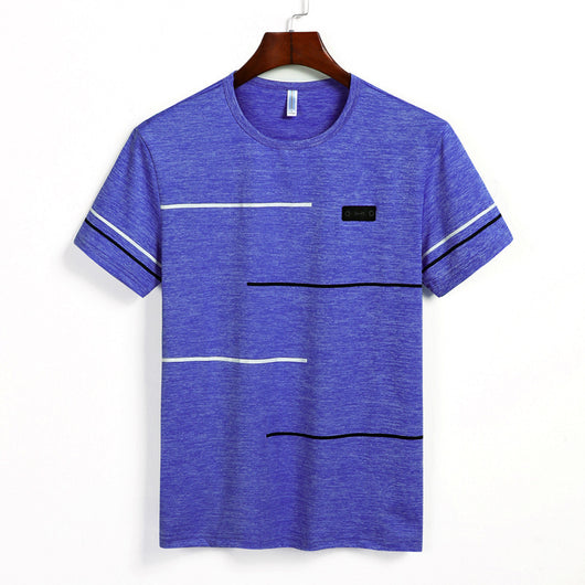 Playera Rayas Cuello Redondo Manga Corta para Hombre - Image 4