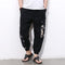 Pantalones Casuales Talla Grande en Algodón y Lino para Hombre