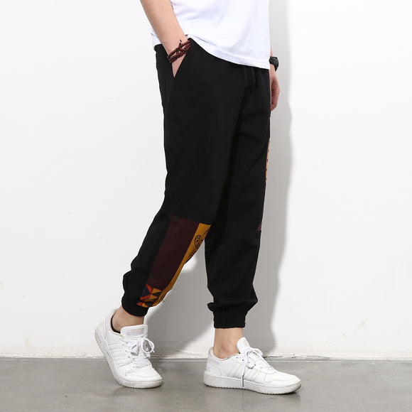 Pantalones Casuales Talla Grande en Algodón y Lino para Hombre