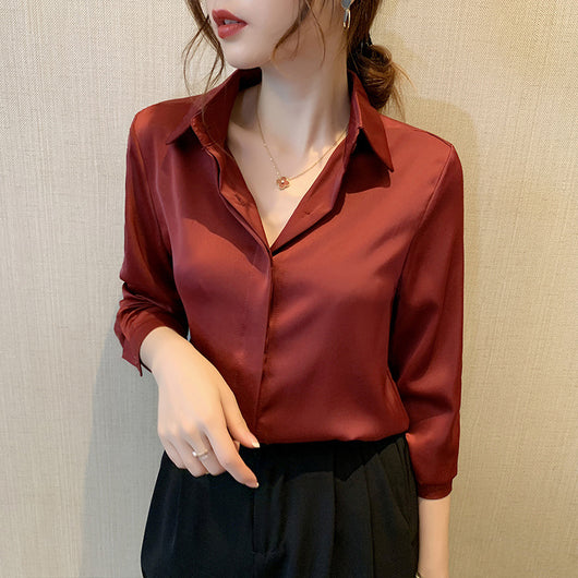 Blusa de Seda Blanca Diseño Minimalista Elegante - Image 8