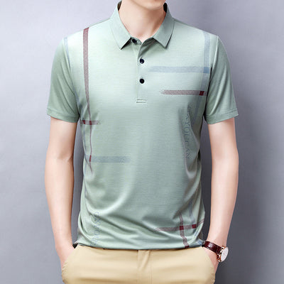 Polo Básico de Algodón Azul Sólido - Camiseta Casual Ligera para Hombre - Image 9