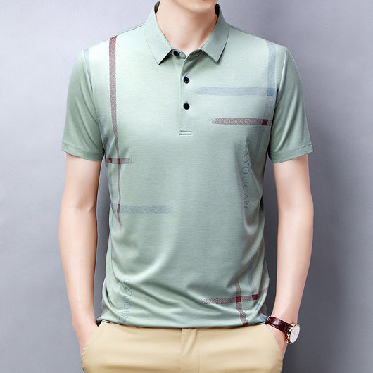 Polo Básico de Algodón Azul Sólido - Camiseta Casual Ligera para Hombre - Image 9