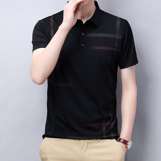 Polo Básico de Algodón Azul Sólido - Camiseta Casual Ligera para Hombre - Image 8