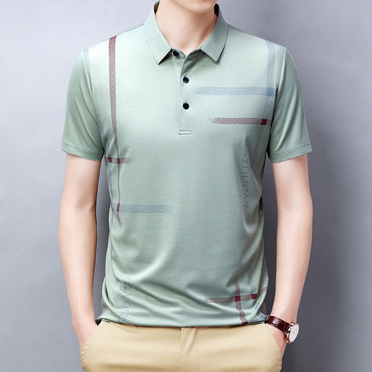 Polo Básico de Algodón Azul Sólido - Camiseta Casual Ligera para Hombre