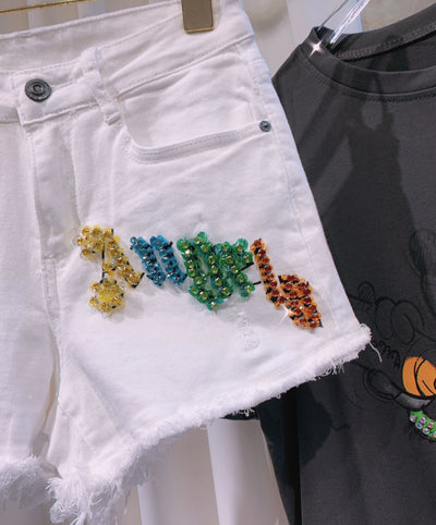 Shorts de Mezclilla Elástica con Detalles de Strass para Mujer - Image 5