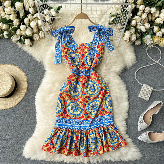 Falda Fishtail Elegante con Lunares y Tirantes Ajustados - Image 10