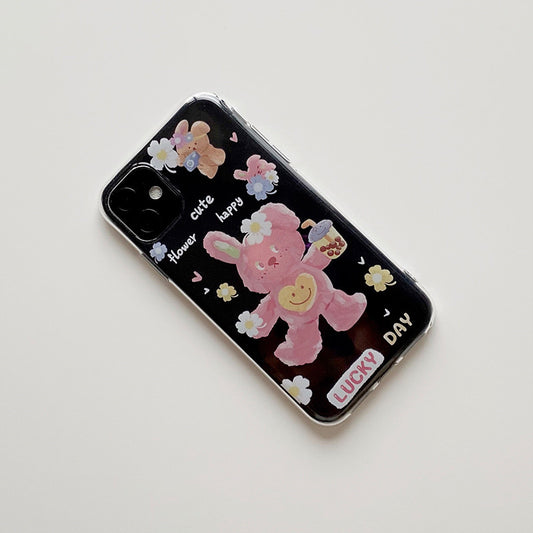 Funda para iPhone con Diseño Artístico de Conejo y Té de Leche