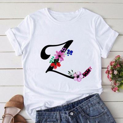 Blusa Estampada Cuello Redondo Manga Corta Europeo Americano para Mujer - Image 3