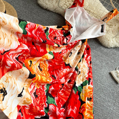 Falda Tipo Sling Estampado Retro Jardín Primavera - Image 5