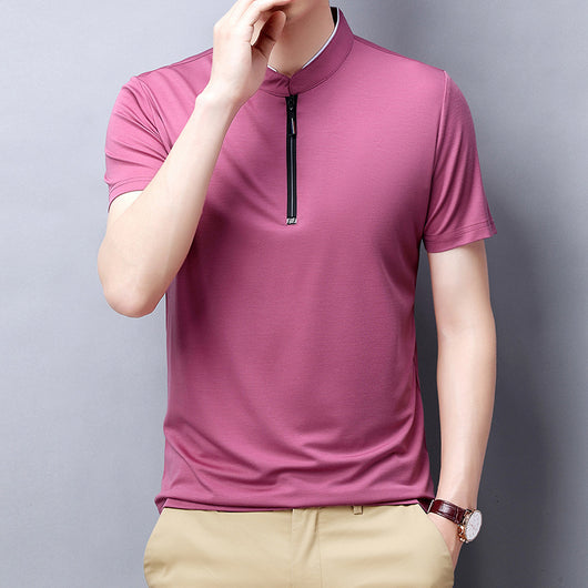 Playera Roja Cuello Redondo con Abertura Lateral para Hombre - Image 4
