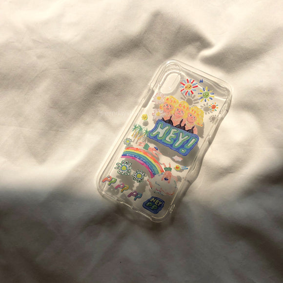 Funda para Celular Apple y Huawei con Diseño Pintura al Óleo Estilo Coreano