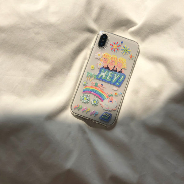Funda para Celular Apple y Huawei con Diseño Pintura al Óleo Estilo Coreano