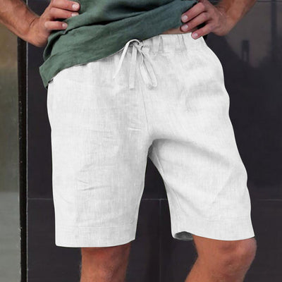 Pantalones Cortos de Lino con Cordón y Múltiples Bolsillos - Image 4