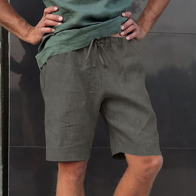 Pantalones Cortos de Lino con Cordón y Múltiples Bolsillos - Image 7
