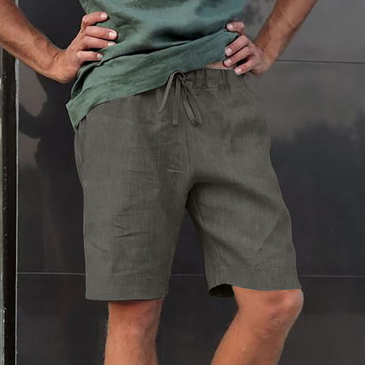 Pantalones Cortos de Lino con Cordón y Múltiples Bolsillos - Image 7