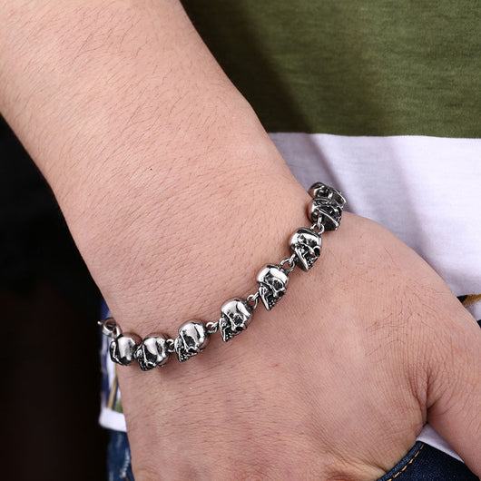 Pulsera Calavera Acero Titanio Estilo Punk Rock para Hombre - Image 6