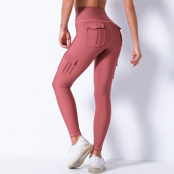 Leggings Deportivos Cintura Alta con Bolsillos y Contraste de Costuras