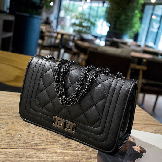 Bolsa Cuadrada Pequeña con Detalle Trenzado Negro para Mujer - Image 7