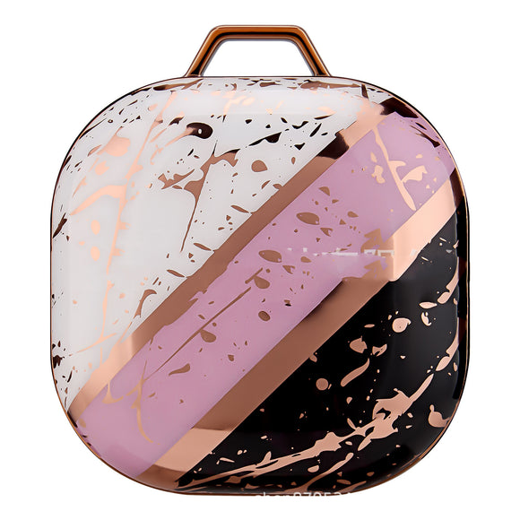 Funda Protectora para Auriculares con Diseño Mármol Púrpura y Acabado Dorado
