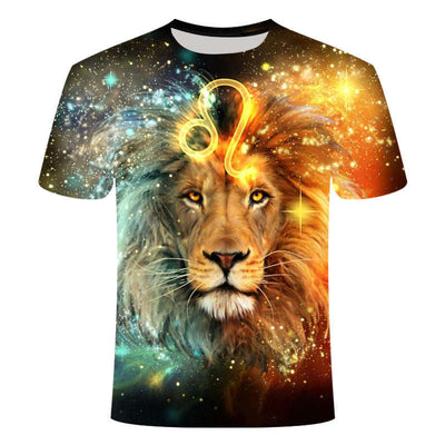 Playera 3D con Estampado de León Anime - Image 12