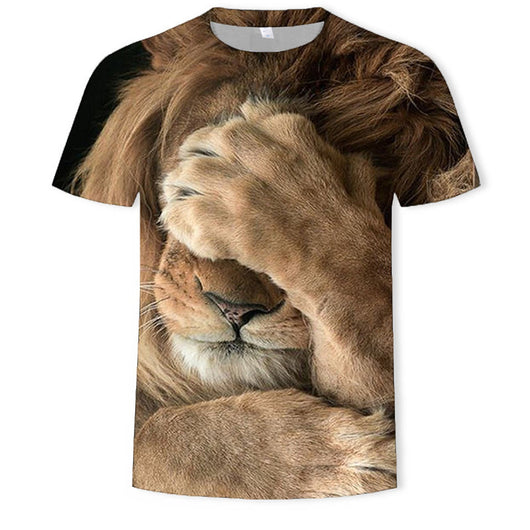 Playera 3D con Estampado de León Anime - Image 11