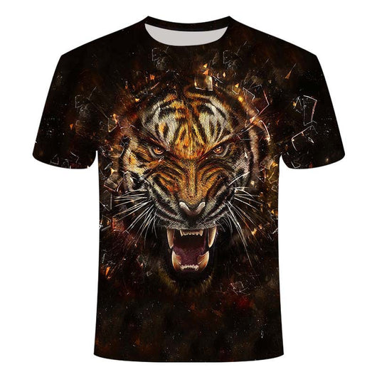 Playera 3D con Estampado de León Anime - Image 4
