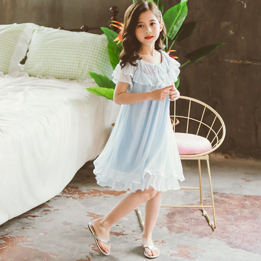 Pijama Infantil de Encaje Estilo Princesa - Camisón Corto de Algodón para Niñas - Image 12