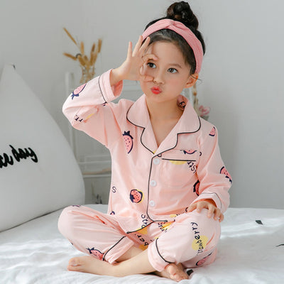 Pijama Infantil de Algodón Estampado para Niñas - Conjunto Cómodo de Manga Larga - Image 4