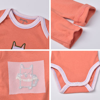 Pack 5 Piezas Mameluco de Algodón para Bebé con Cuello Solapa y Manga Larga - Image 10