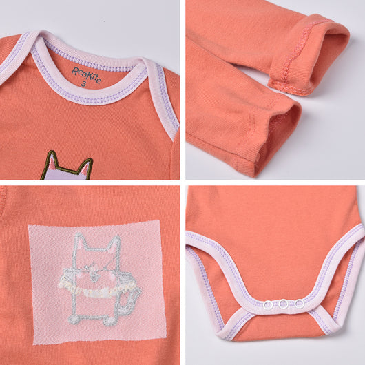 Pack 5 Piezas Mameluco de Algodón para Bebé con Cuello Solapa y Manga Larga - Image 10