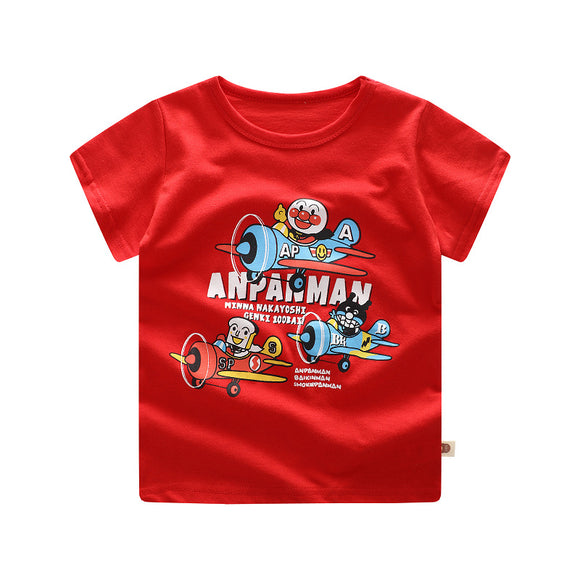 Playera Infantil de Algodón con Estampado Cartoon - Manga Corta Fresca y Cómoda